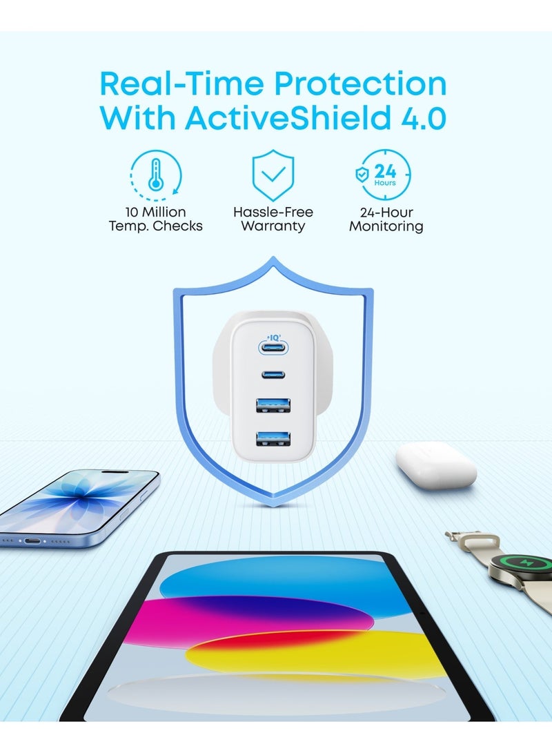 Anker Zolo USB C Charger Block, 4-Port Wall Adapter with 50W Max Output, 2 USB-C and 2 USB-A, Compact and Stable, For iPhone 17/16 Series, iPad, Galaxy, and More (White, Cable Not Included) - Image 5